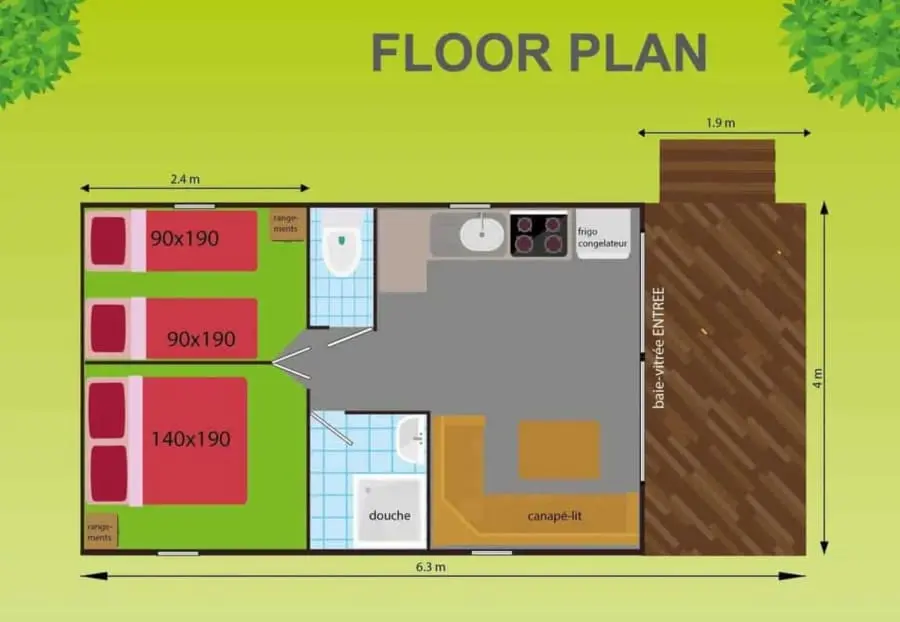 Plan de la terrasse couverte